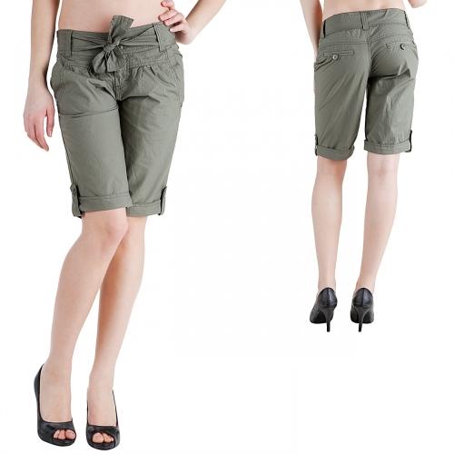 Foto Italy Style Bermuda pantalones cortos Sage verde oliva talla S