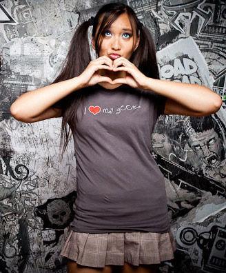Foto J!Nx Classics Camiseta Chica I Love My Geek Gris Talla M