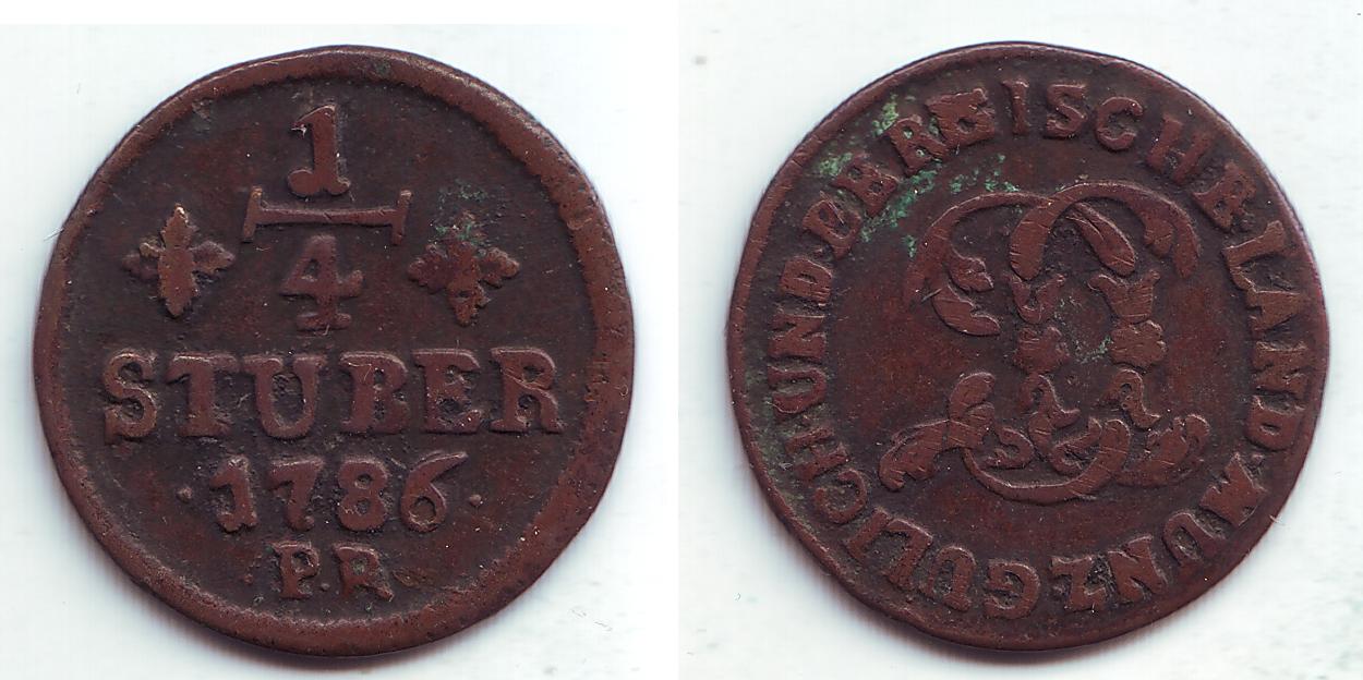 Foto Jülich Berg 1/4 Stüber 1786