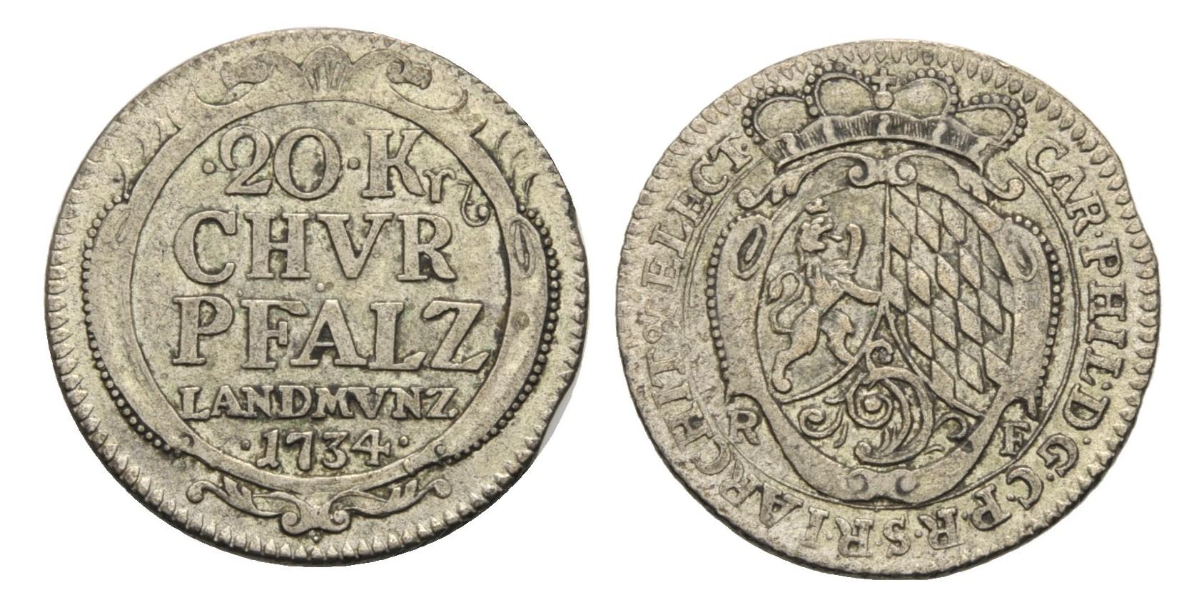 Foto Jülich Berg 20 Kreuzer 1734