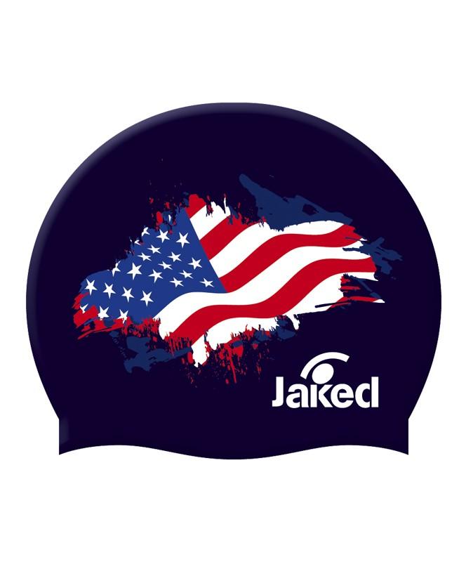 Foto Jaked Cuffia USA Flags Silicone Swimming Cap