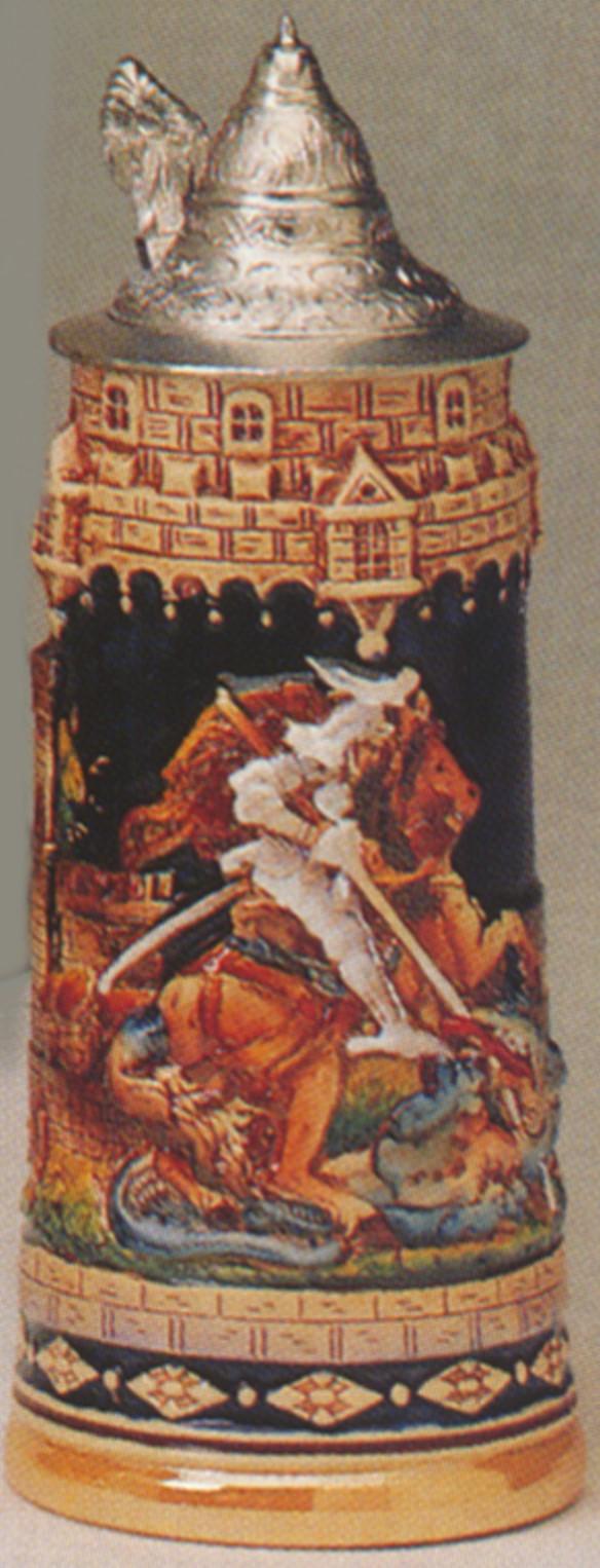 Foto Jarra de cerveza alemana, asesino de dragones, San Jorge, jarra 1 litro