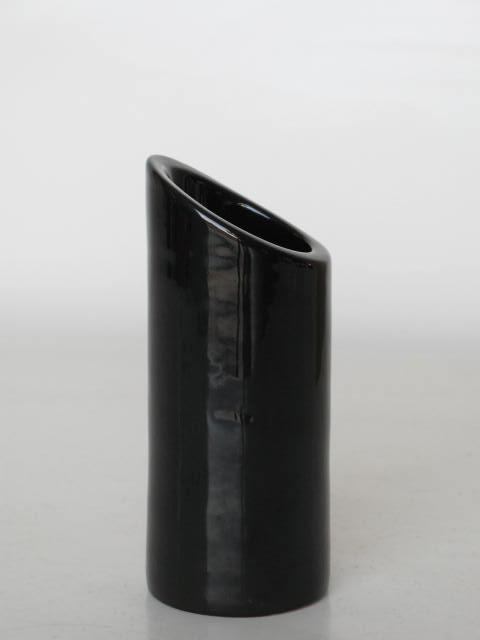 Foto jarrones modernos boca diagonal negro 20cm