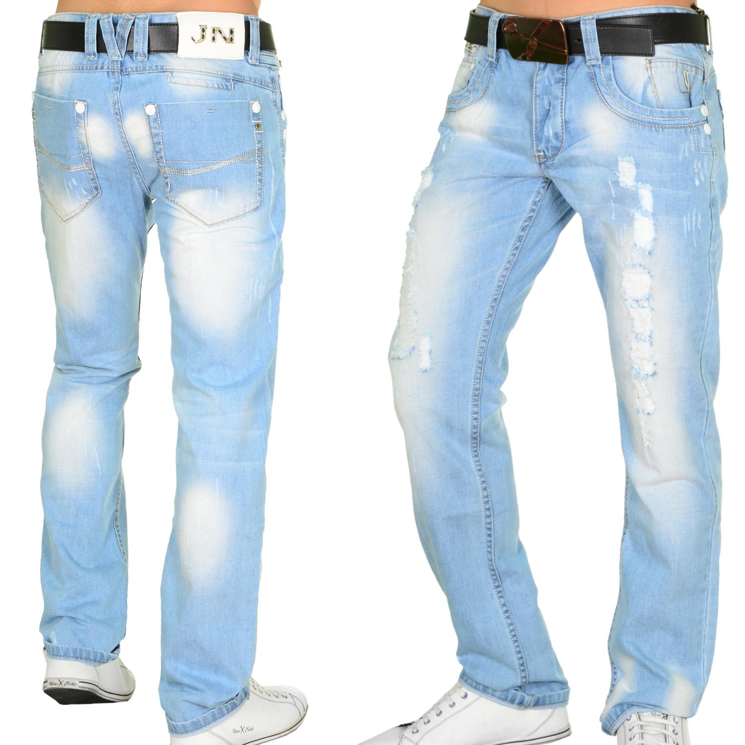 Foto Jeansnet Dirty Washed Regular Fit Jeans Azul Claro