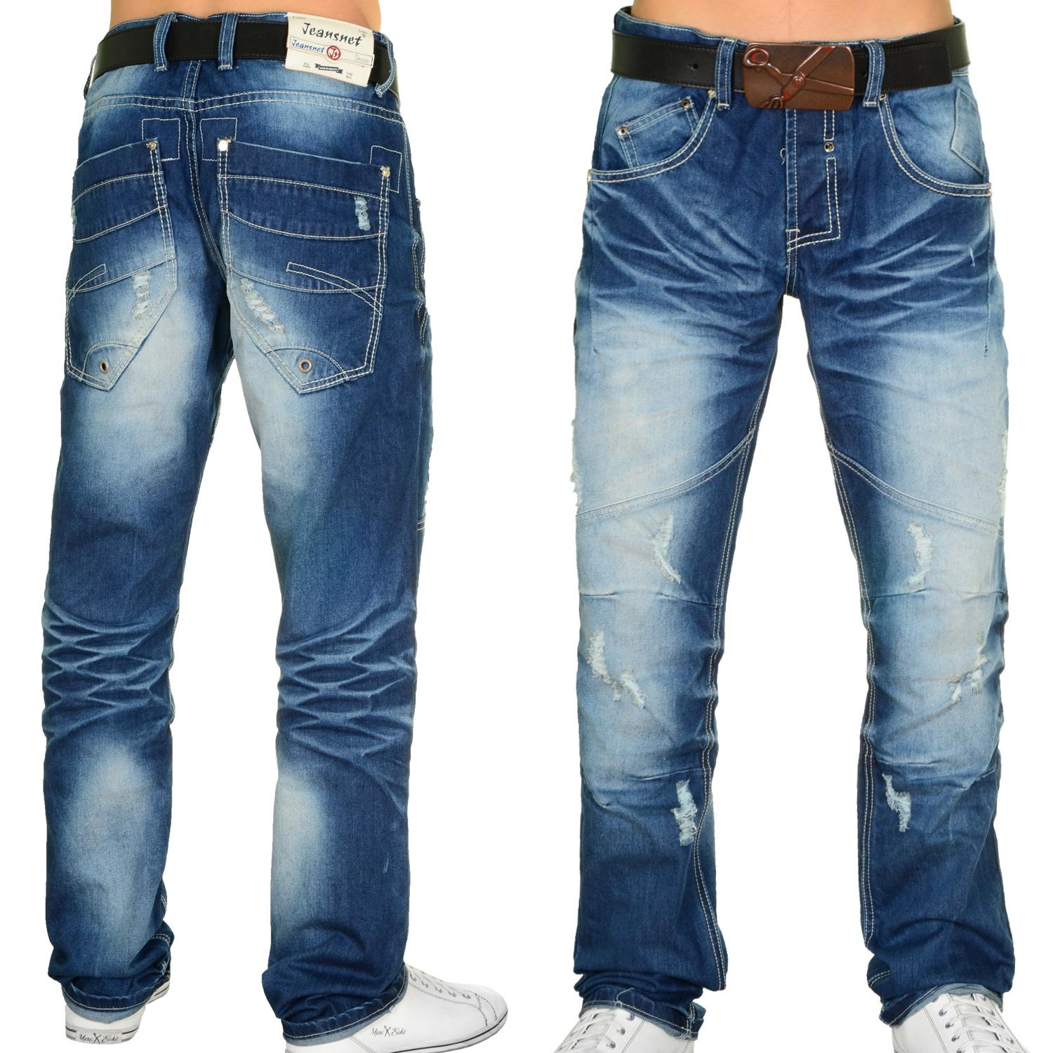 Foto Jeansnet Dirty Washed Slim Fit Jeans Azul