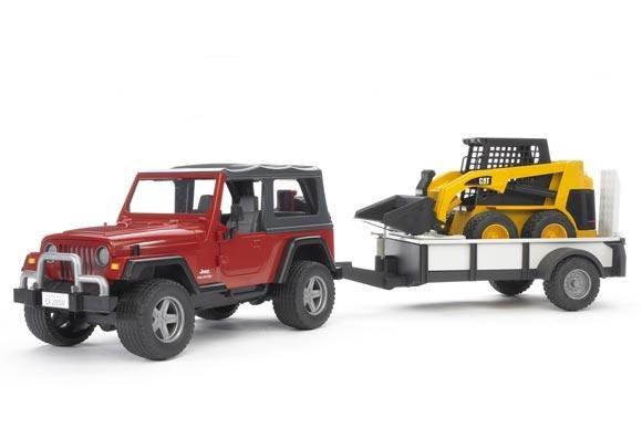 Foto Jeep wrangler unlimited con remolque y mini cargadora caterpillar