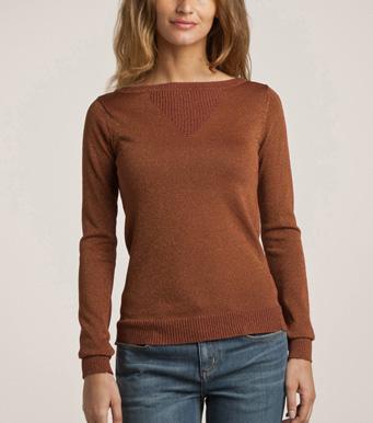 Foto Jersey brillante con escote redondeado mujer