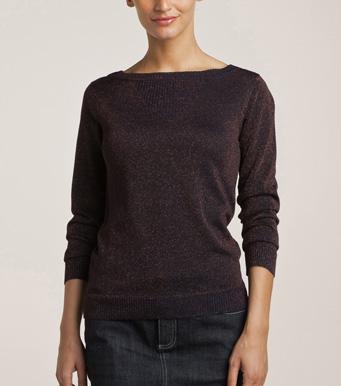 Foto Jersey brillante con escote redondeado mujer