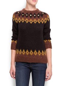 Foto Jersey Cenefas Mohair negro MANGO