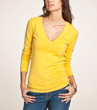 Foto Jersey de punto escote V mujer