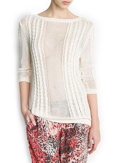 Foto Jersey Punto Espiga offwhite MANGO