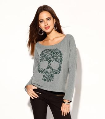 Foto Jersey sudadera mujer manga larga estampado calave