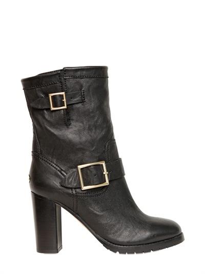 Foto jimmy choo botas biker de piel de becerro dart 90mm