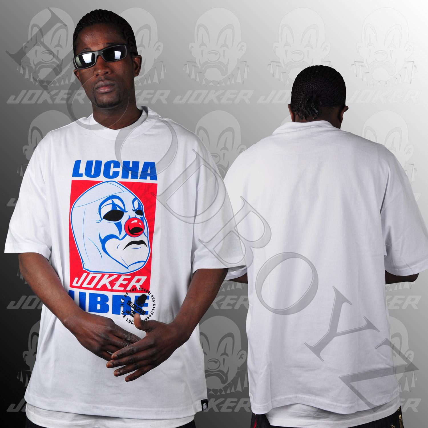 Foto Joker Lucha Libre T-shirt Blanco Azul