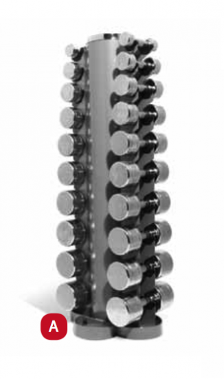 Foto Jordan Chrome Dumbell Set (2-20kg) & vertical rack