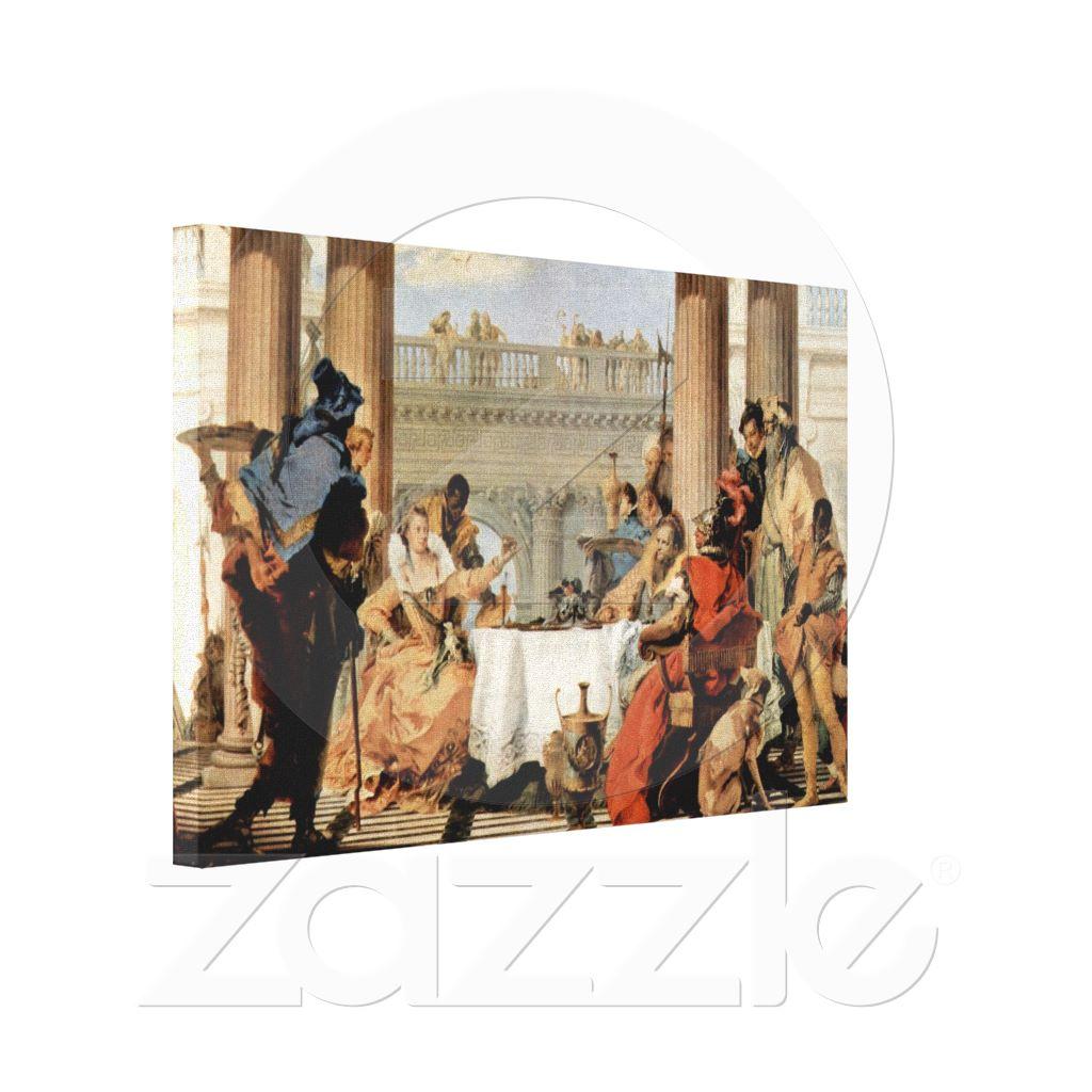 Foto Juan Tiepolo - el banquete de Cleopatra Impresión De Lienzo