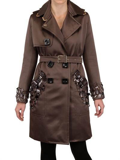 Foto juan vidal crystals on printed silk satin coat