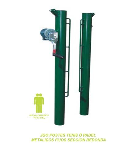 Foto Juego 2 postes 80mm. padel metÁlicos fijos secciÓn redonda
