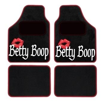 Foto Juego alfombras moqueta coche universal Betty Boop negra