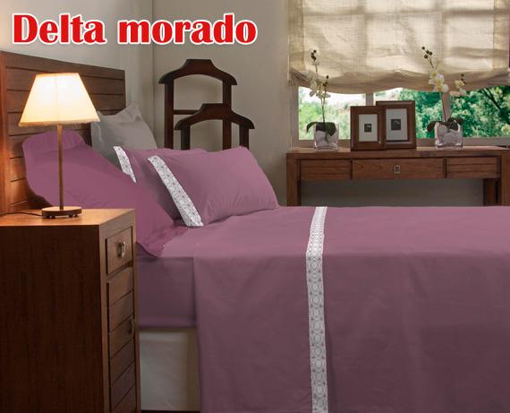 Foto Juego de cama Delta de Casa Deco - 160 cm Morado