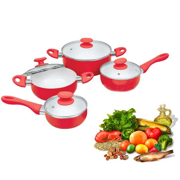 Foto Juego de Cocina Ceramic Pan 8 Piezas