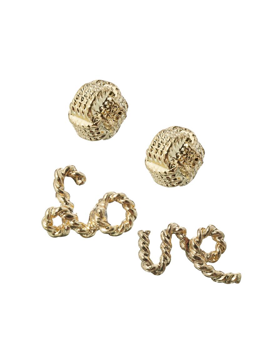 Foto Juego de dos pendientes Love de Pieces Dorado