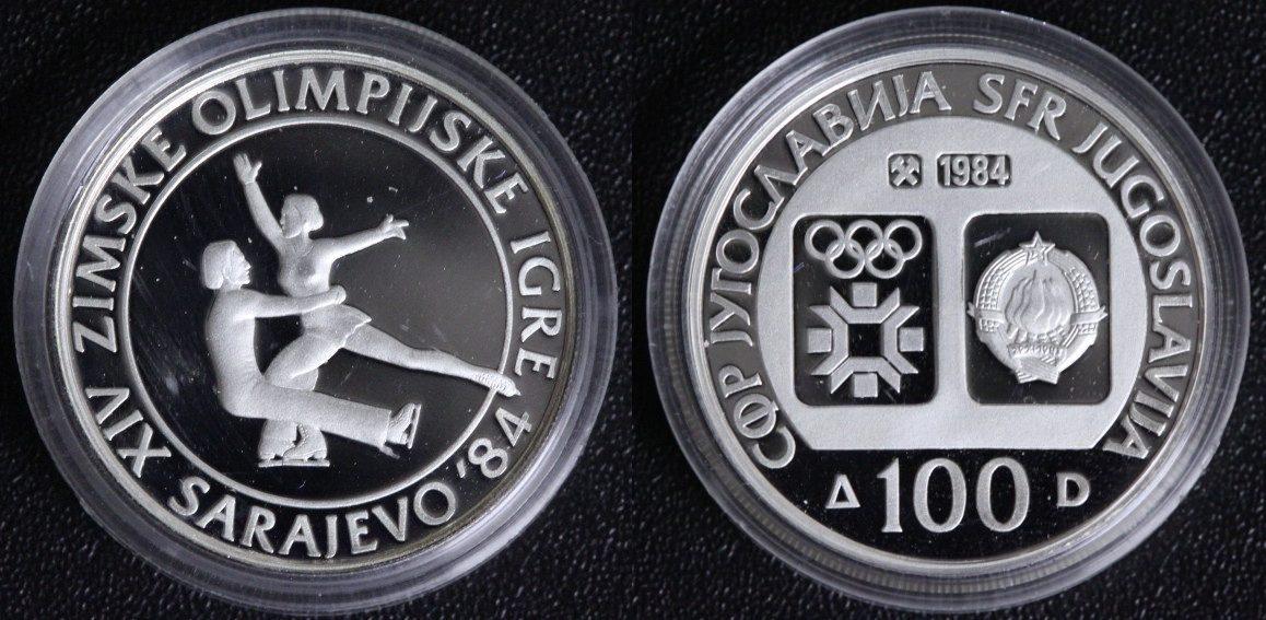 Foto Jugoslawien 100 Coinsa Silber 1984