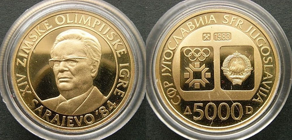 Foto Jugoslawien 5000 Coins Olympiade Tito 1983