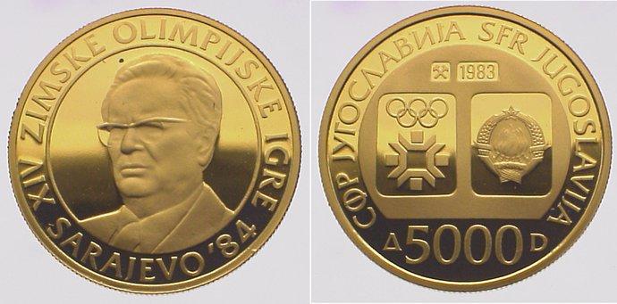 Foto Jugoslawien 5000 Coinsa Gold 1983