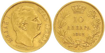 Foto Jugoslawien-Serbien 10 Coinsa Gold 1882