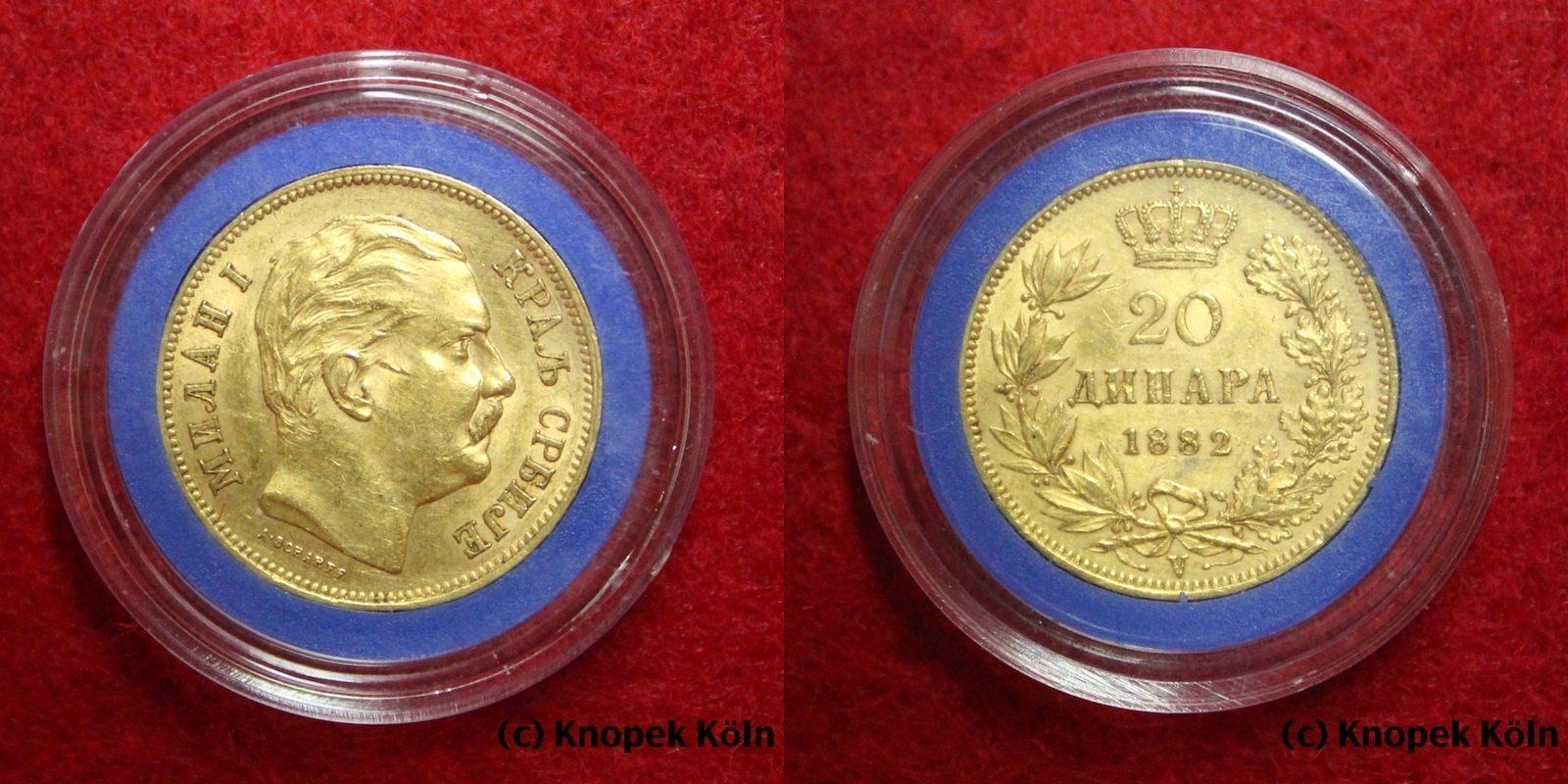Foto Jugoslawien / Serbien 20 Coinsa Gold 1882