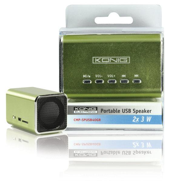 Foto König Reproductor MP3 con altavoz 2 x 3 W en color green