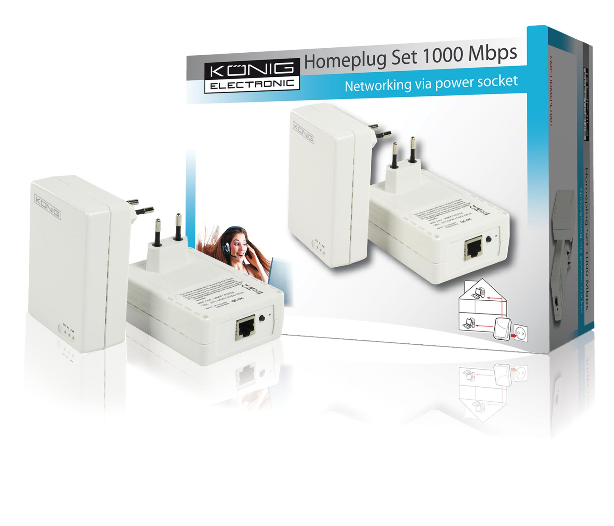 Foto König Set de homeplugs de 1000 Mbps