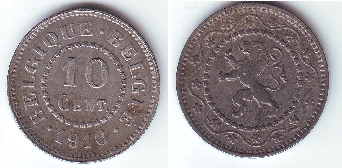 Foto Königreich Belgien (1914 1918) 10 Cent 1916