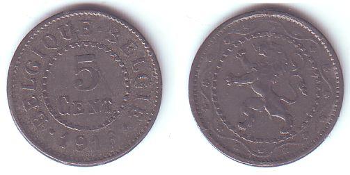 Foto Königreich Belgien (1914 1918) 5 Centimes 1916