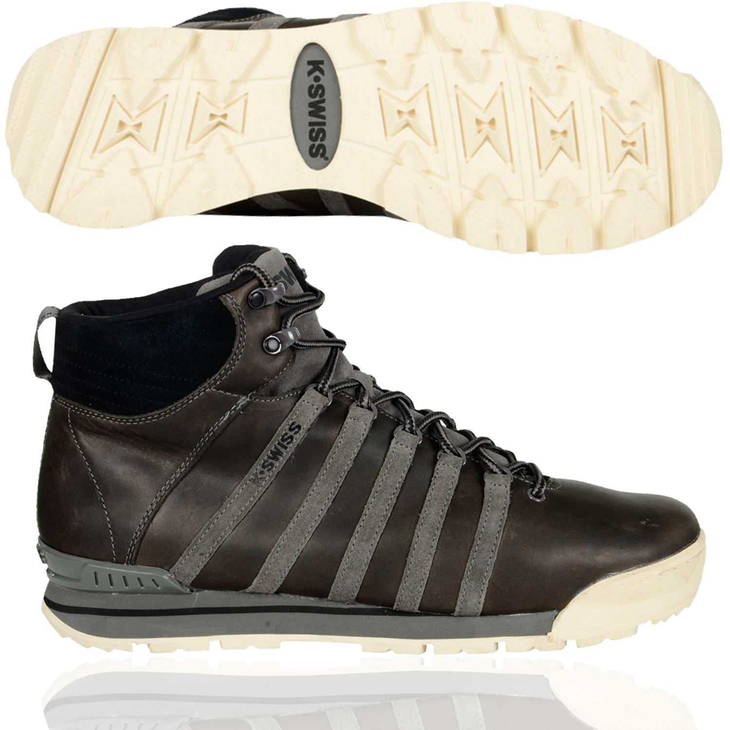 Foto K-swiss Shoe Classic Hiker La Zapatilla De Deporte De Alta Gris Oscuro