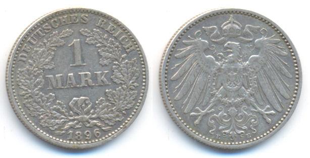 Foto Kaiserreich: Kleinmünzen 1 Mark 1896 E
