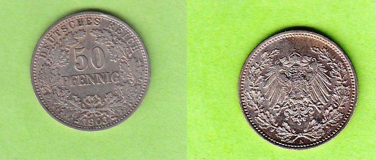 Foto Kaiserreich 50 Pfennig 1903 A