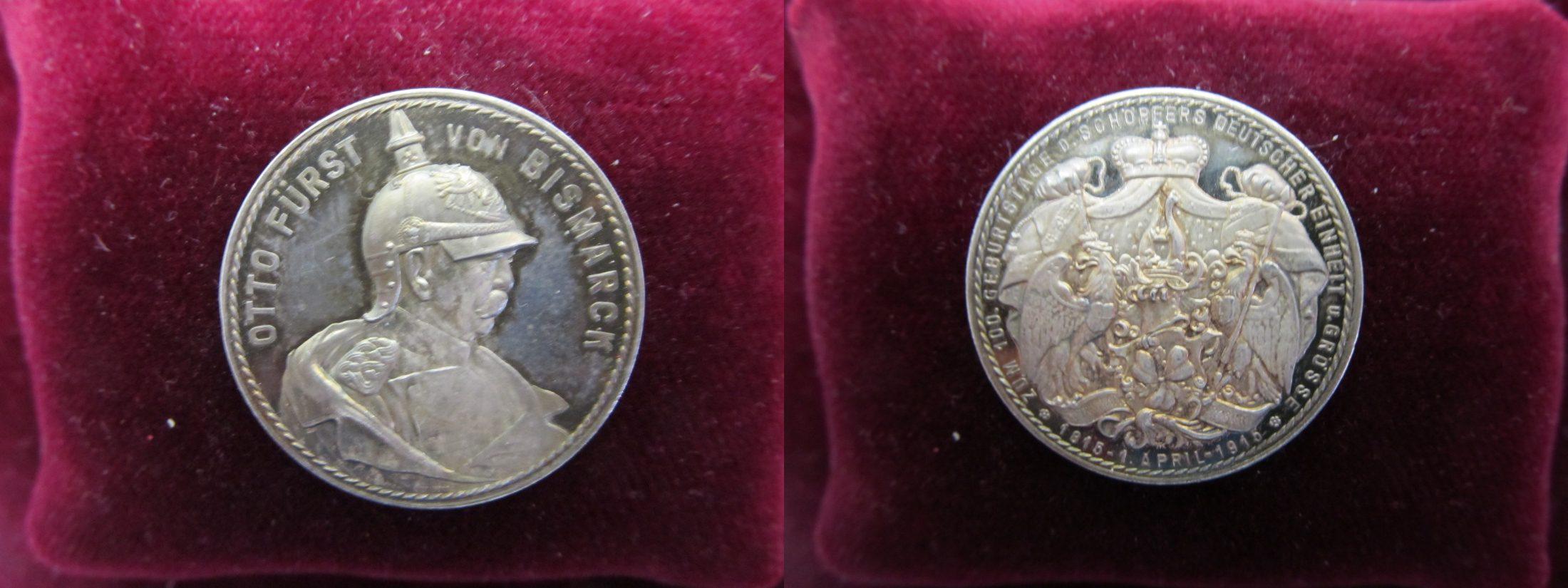 Foto Kaiserreich Preussen Silbermedaille 1915