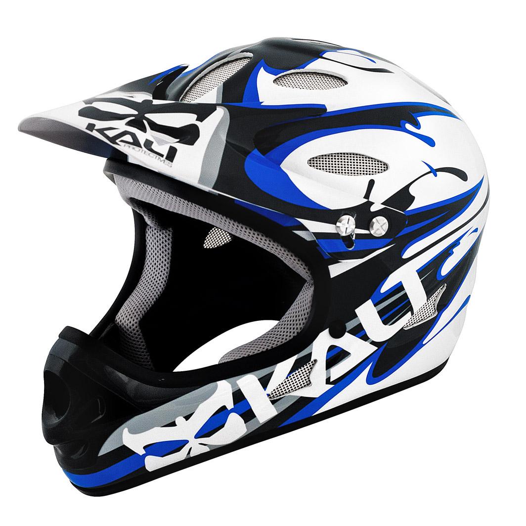 Foto Kali Savara Casco Downhill azul/blanco, 55-56 cm