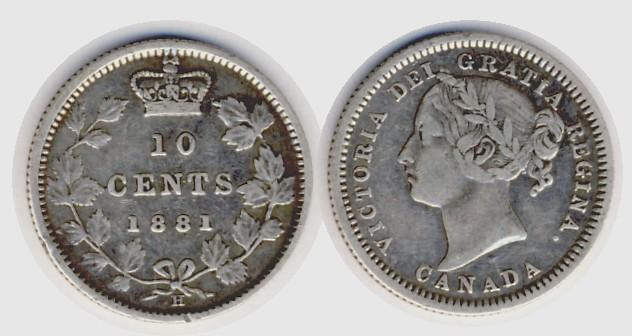 Foto Kanada 10 Cents 1881