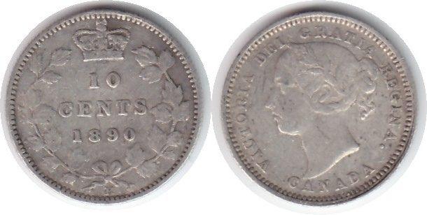 Foto Kanada 10 Cents 1890