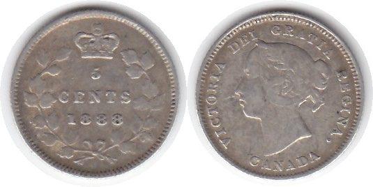 Foto Kanada 5 Cents 1888