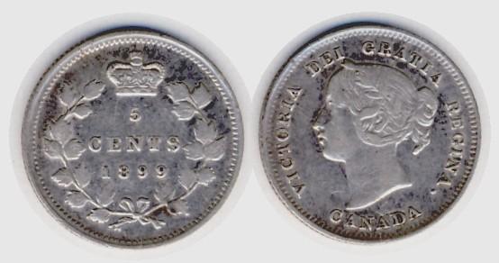 Foto Kanada 5 Cents 1899