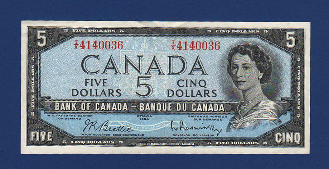 Foto Kanada 5 Dollar,blau 1961-72