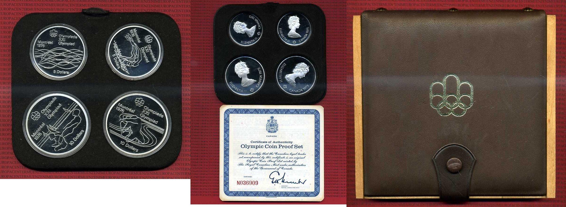 Foto Kanada, Canada 2 x 5 und 2 x 10 Dollars Silber 1976
