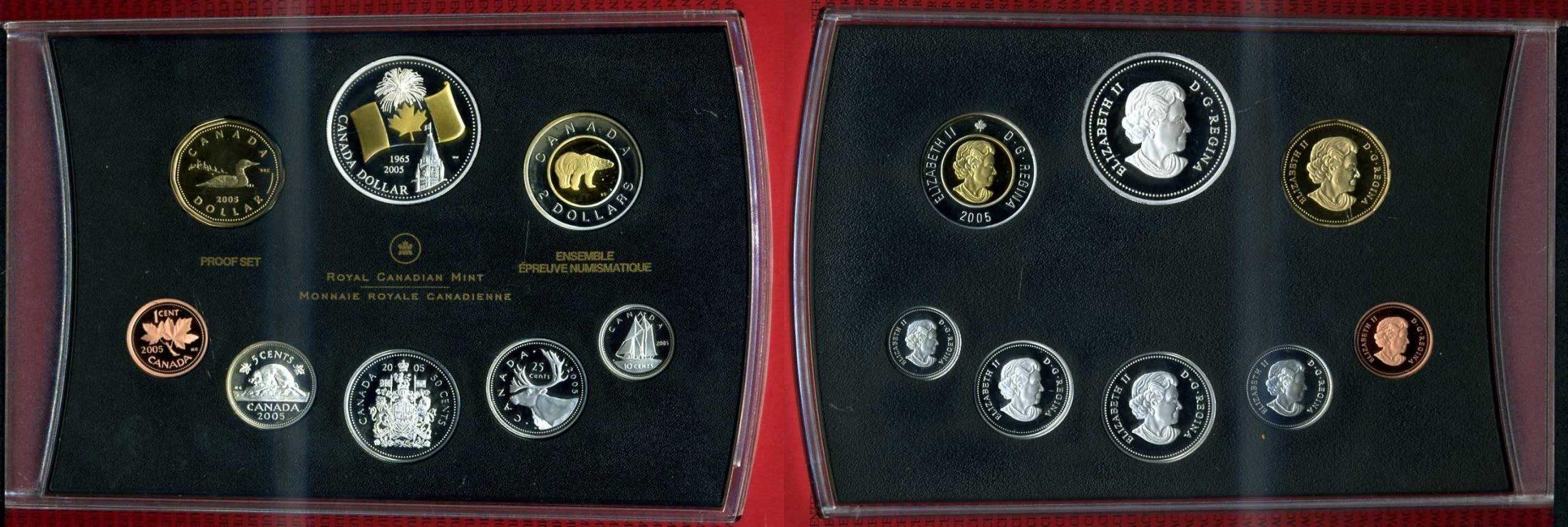 Foto Kanada, Canada Kursmünzensatz Kms mit Goldapplikation 2005