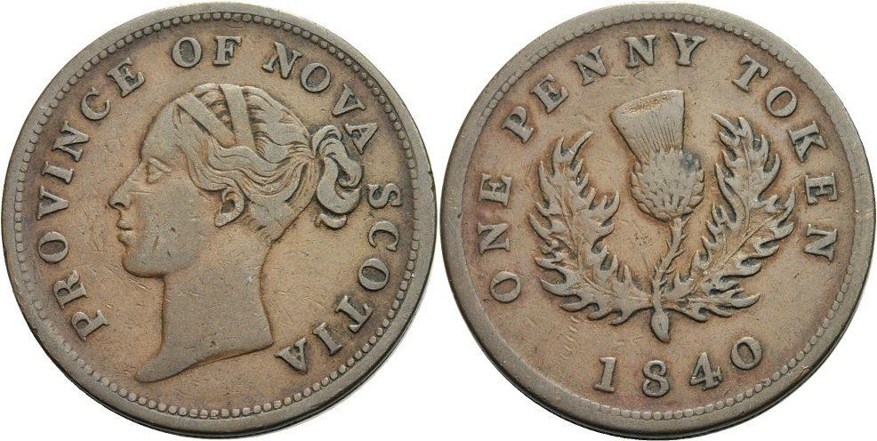 Foto Kanada/Nova Scotia Penny Token 1840