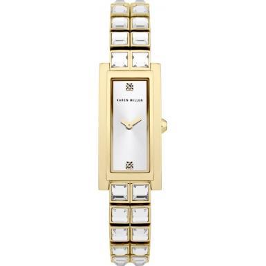 Foto Karen Millen Ladies Gold Crystal Set Bracelet Watch Model Number:K ...
