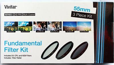 Foto Kit 3 Filtros Vivitar 55mm Uv Cpl Nd8 Para Sony Canon Nikon Tamron Pentax Sigma